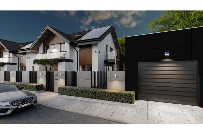 Solbelysningsarmatur med rörelse- och skymningsdetektor DAVOS, LED, 1000lm, 4000K, 2000mAh, IP54, vit