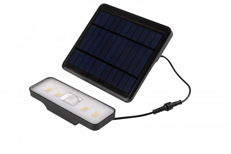 Sol-ljusarmatur med rörelse- och skymningsensor DAVOS, LED, 1000lm, 4000K, 2000mAh, IP54, svart