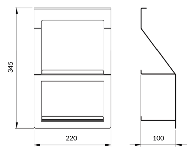 Epka Luxion Dubbel Hylla för Köksskenor Metall Svart 1208969967