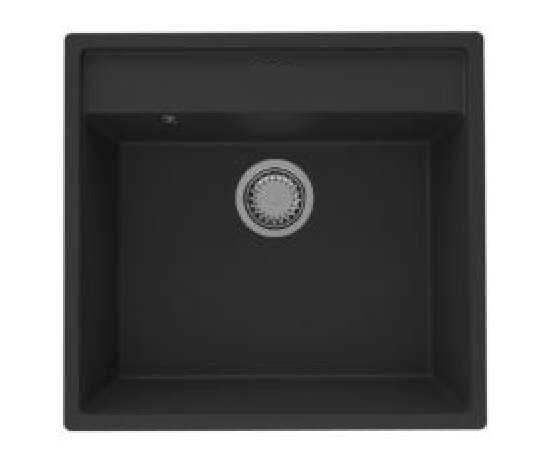 GraniteMy Bremen Granit Diskbänk 53x50 cm Svart - Överbyggnad, Underbyggnad och Planbyggnad med Kranhålsbänk och Guldplugg 1208969969 - Productafbeelding