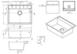 GraniteMy Bremen Granitho Diskho 64x52 cm Svart – Ovanpåliggande, Undermonterad och Planmonterad med Kranhålsbank och Rostfri Stålpropp 1208969992