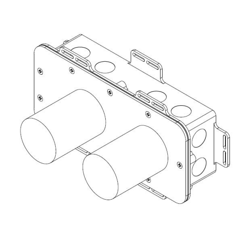 Waterevolution Inbyggnadsdel ISOBOX tvättställsblandare 2-håls T0.16.BI