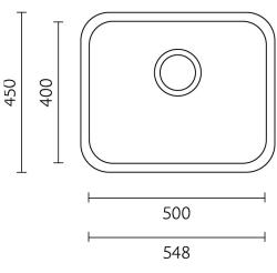 Banka IB5040 Rostfri Diskho 50 x 40 cm Infällning och Planmontering 1208970038