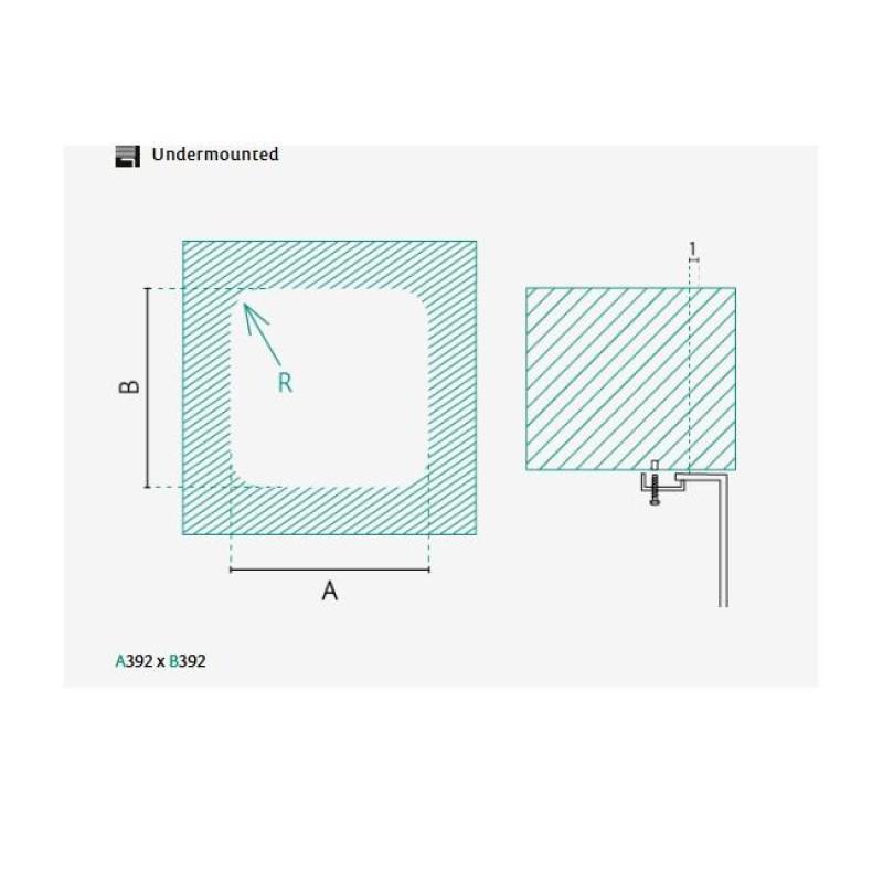 Banka IB4040 Rostfritt Stål Diskho 40 x 40 cm Undermonterad 1208970039