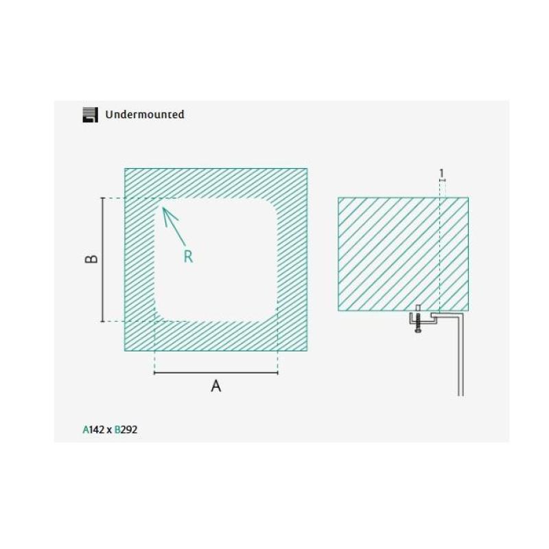 Bankho IB1530 Rostfri Diskho 146 x 296 mm Underbyggnad 1208970041