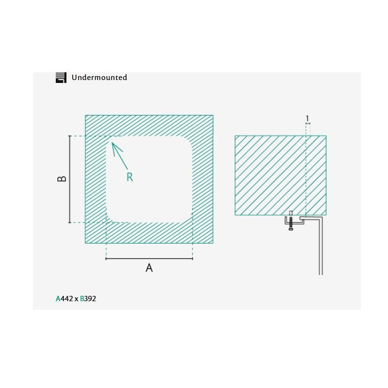 Banka IB4540 Rostfri Diskho 45 x 40 cm Underbyggnad 1208970044