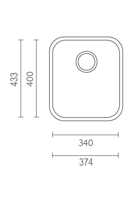 Banka IB3440 RVS Diskho 34 x 40 cm Påbyggnad och Planinstallation 1208970047