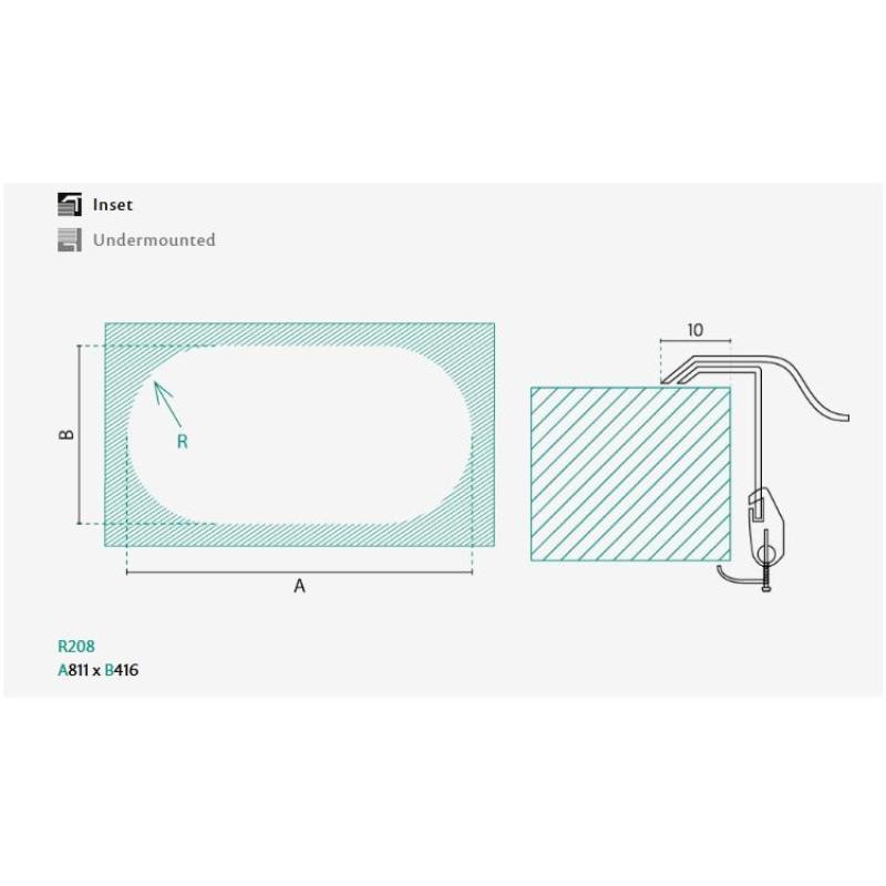 Banka Andalucia Rostfri Dubbel Diskho 835 x 440 cm Uppbyggnad och Planmontering 1208970050