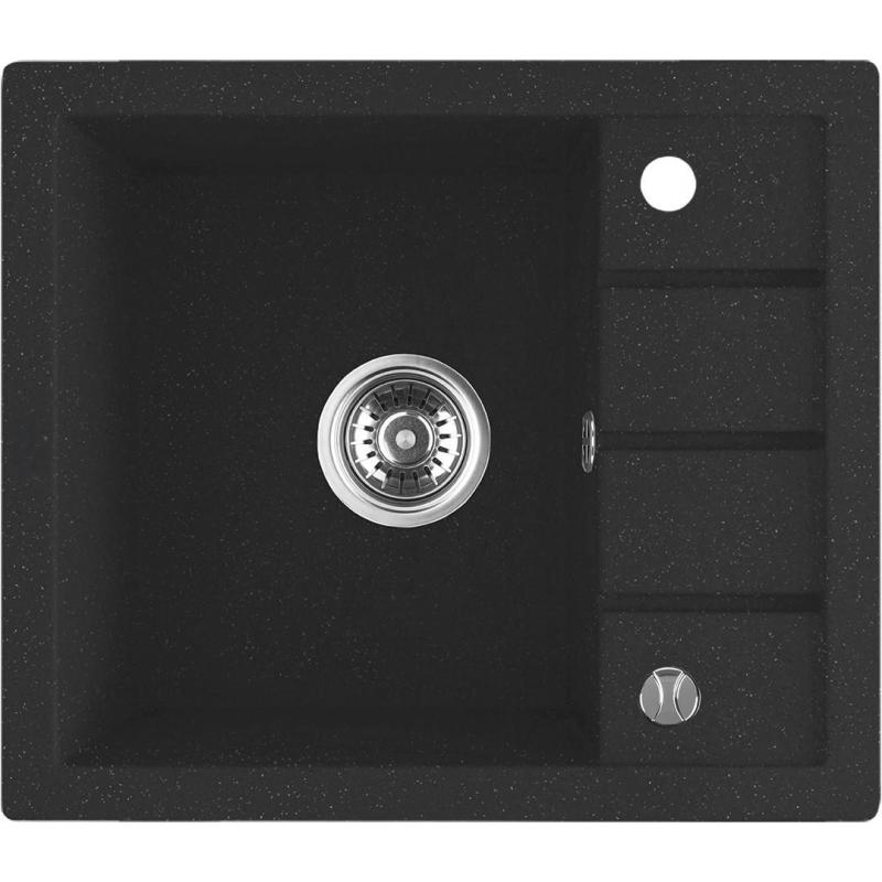 Aquadesign Somerset Granitisk Bänkskiva Diskho Antracit med litet Avtorkningsområde 570 x 495 mm 1208970084