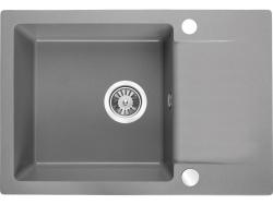Aquadesign Kensley Set - Granit Uppbyggd Diskho Grå med Liten Avrinningsdel och Kökskran, 65 x 44 cm 1208970086