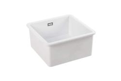 Ausmann Ceramic Ember Keramisk Vit Fyrkantig Diskho för Uppbyggnad och Underbyggnad 40 x 40 cm med RVS plugg 1208970094