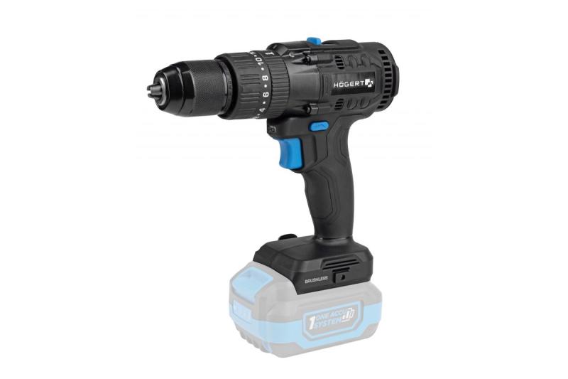 Högert Sladdlös borstlös slagborrmaskin 18V för tegel, sten, trä, metall och plast.