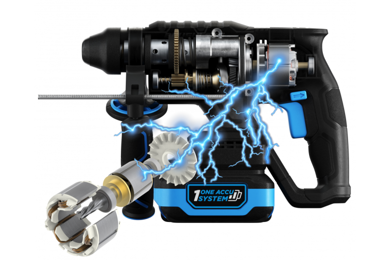 HÖGERT sladdlös borrhammare, borstlös, 18V, med mejsel funktion