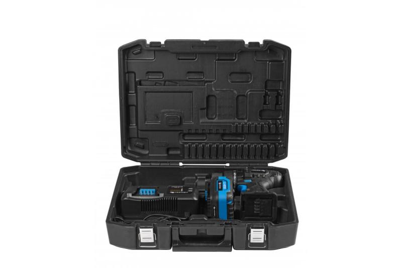 HÖGERT sladdlös borrmaskin 18V, set med batteri, laddare, bitshållare, borrmagasin