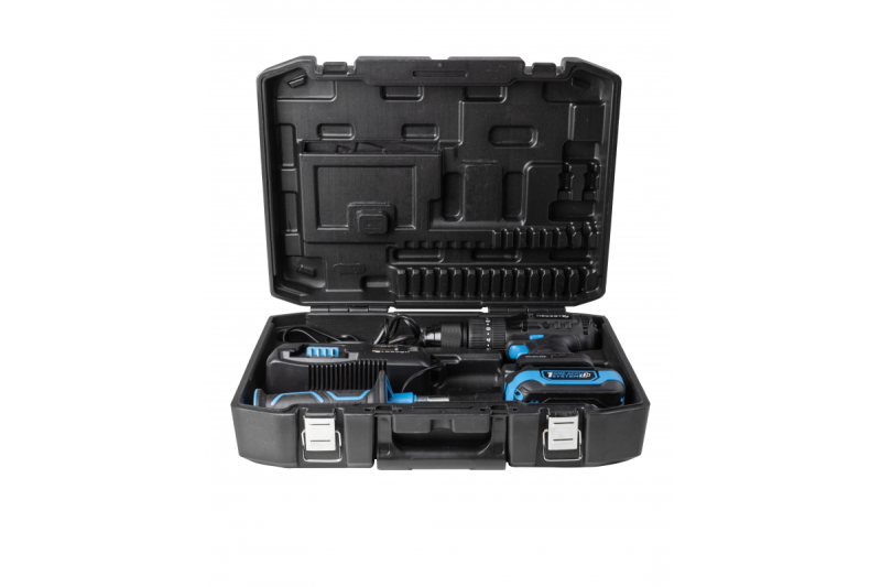 HÖGERT sladdlös borrmaskin med slagfunktion, 18V för tegel, sten, trä, metall och plast.