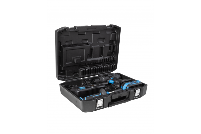 HÖGERT sladdlös borrmaskin med slagfunktion, 18V för tegel, sten, trä, metall och plast.