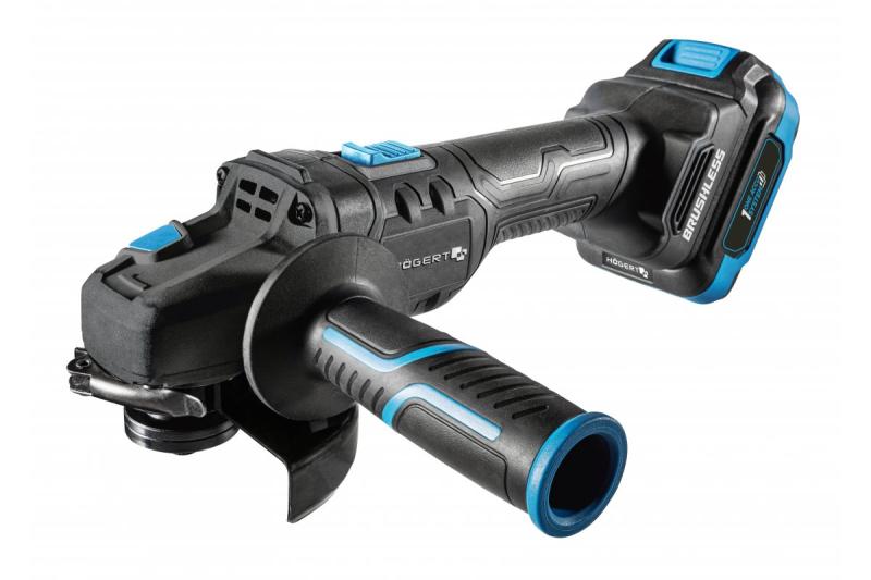 HÖGERT Sladdlös vinkelslip med paddelbrytare, 125MM, 18V, set med batteri, laddare, tillbehör