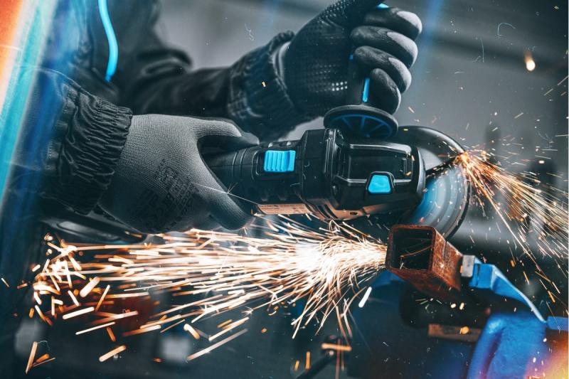 HÖGERT Sladdlös vinkelslip med paddelbrytare, 125MM, 18V, set med batteri, laddare, tillbehör