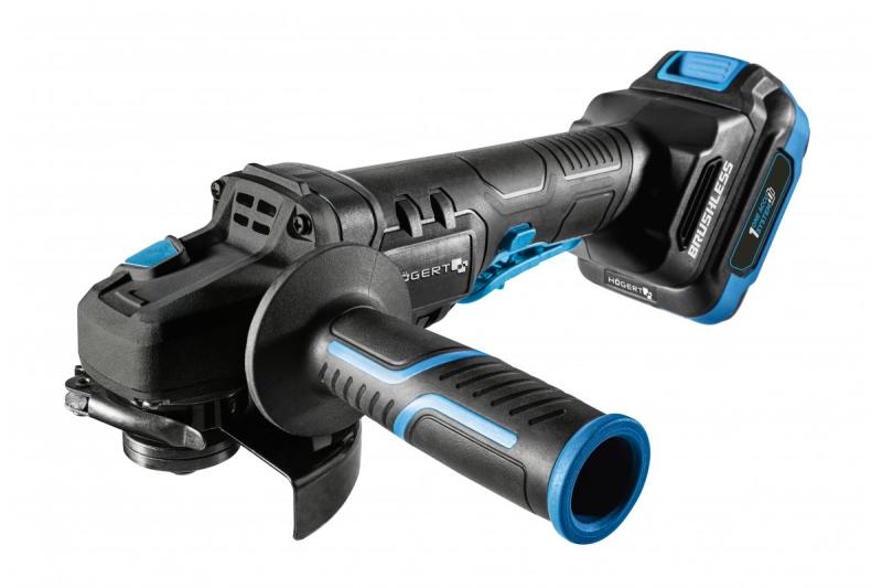 HÖGERT Sladdlös vinkelslip med paddelbrytare, 125MM, 18V - Set (batteri, laddare, tillbehör)