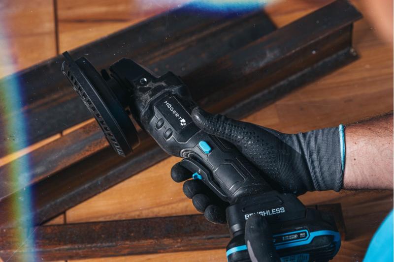 HÖGERT Sladdlös vinkelslip med paddelbrytare, 125MM, 18V - Set (batteri, laddare, tillbehör)