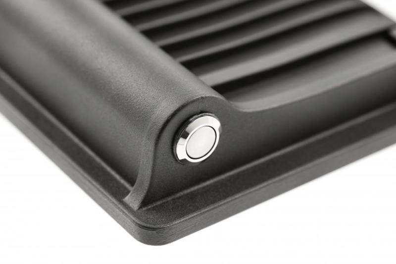 Solflodsljus LUMOS II, LED, 3000lm, 6400K, 2x2600mAh utbytbar, IP65, svart