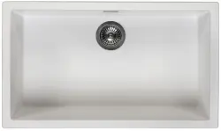 Vit Stor Diskho 70x40 cm Underlimmad, Ovanpåliggande och Planlimmad med Gun Metal Propp 1208970520