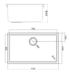 Vit Stor Diskho 70x40 cm Underlimmad, Ovanpåliggande och Planmonterad med Vit Propp 1208970521
