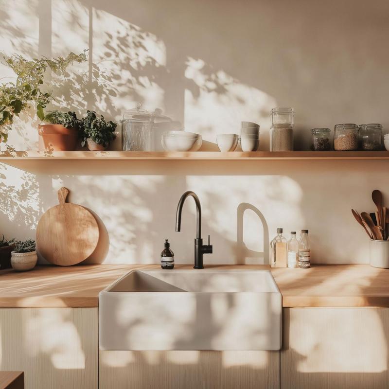 Ausmann Ceramic Panor Shade Keramisk vit Butler diskho - Underbyggnad och mellanbyggnad 630 x 597 mm med kranhål och Gun metal plugg 1208970551