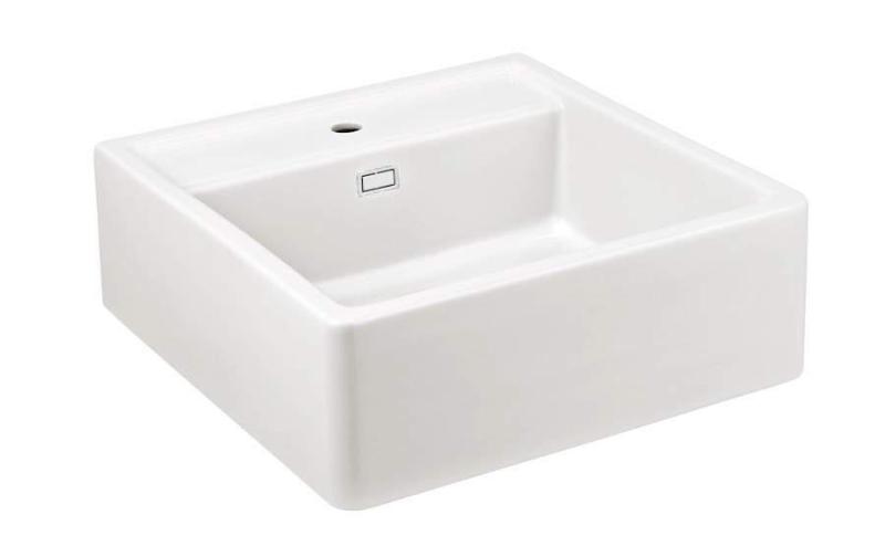 Ausmann Keramisk Panor Shade Keramisk Vit Butler Diskho - Undermonterad och Halvintegrerad 630 x 597 mm med kranhålshylla och Vit plugg 1208970556