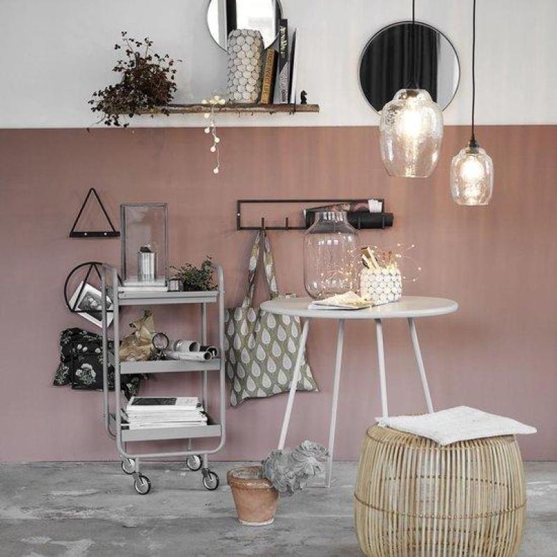 Outlet rund 40 cm spegel Reflektion Matt järn/svart - House Doctor för vardagsrum Fk0201