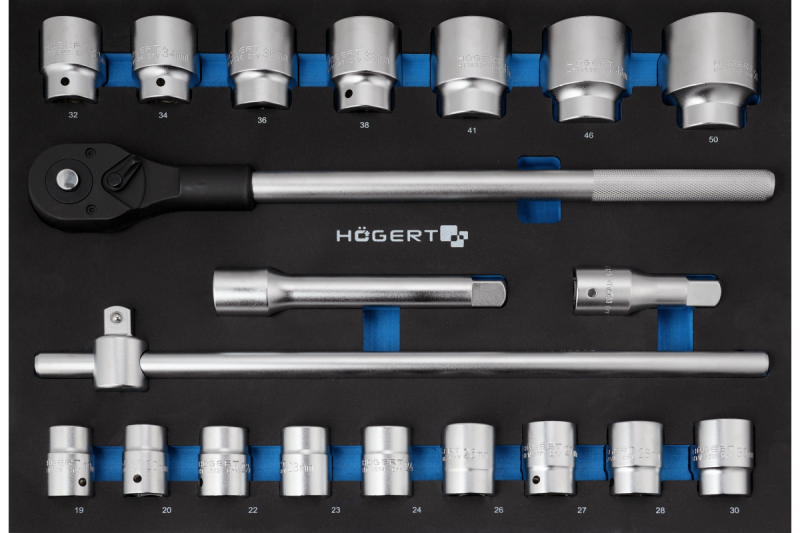 3/4" skruvnyckelsats, 20 delar, EVA-inlägg