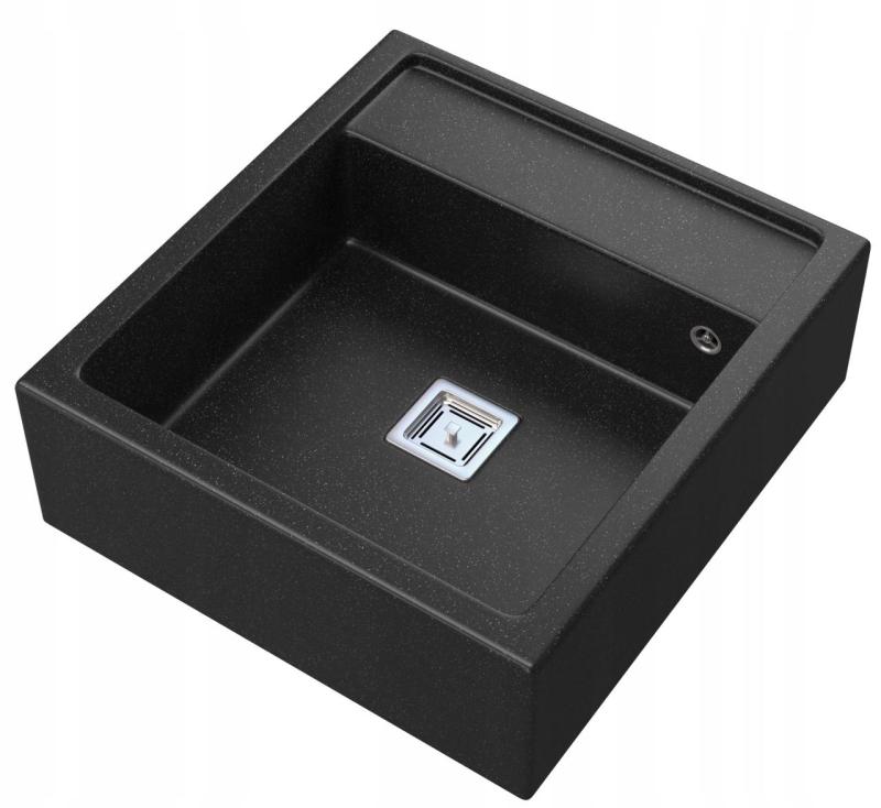 Graniteland Arno Granit Arduin hårdsten utseende Diskho inbyggd 582x620mm med rostfri fyrkantig plugg 1208970600