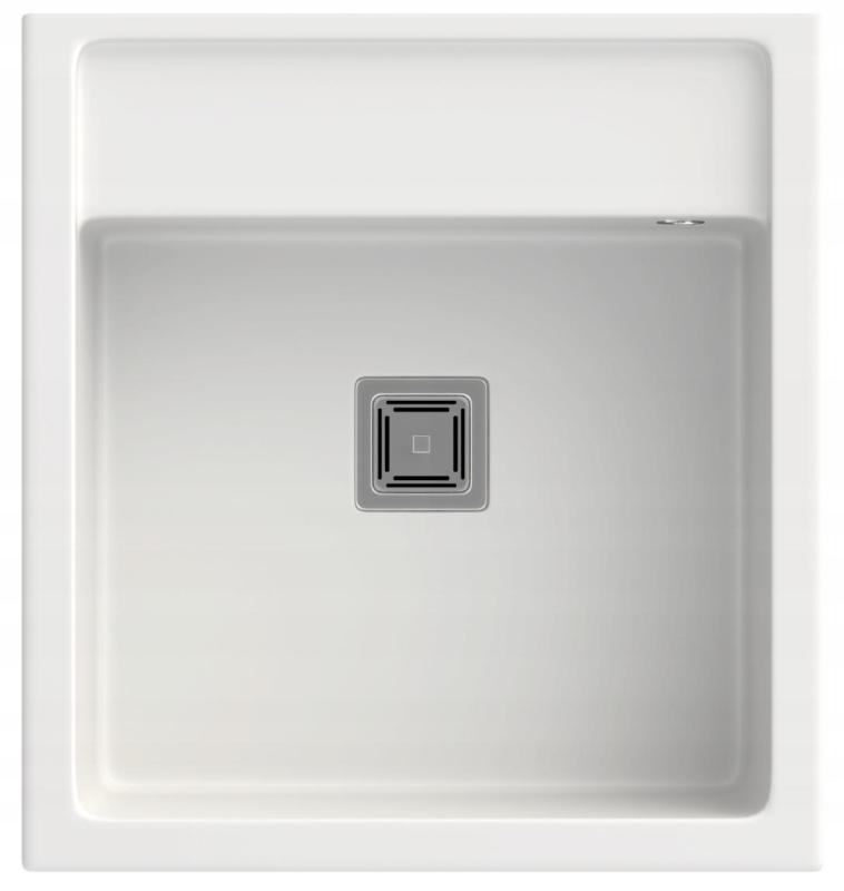 Graniteland Arno Granit Vit Diskbänk Infällning 582x620mm med Rostfri Fyrkantig Plug 1208970604