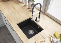 Graniteland Solo Granit Svart Undermonterad Diskho 42x34 cm med Rostfri Plugg 1208970611