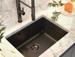 Graniteland Solo Granit Svart Undermonterad Diskho 42x34 cm med Rostfri Plugg 1208970611