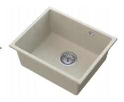 Graniteland Solo Granit Beige Sand Infälld Diskho 42x34 cm med Rostfri Stålpropp 1208970612
