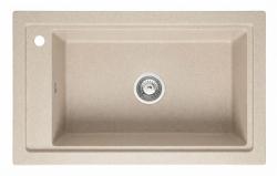 Graniteland Magra Granit Beige Sand Diskbänk påbyggnad 686 x 427 mm med kranhålsbänk och rostfritt stål plugg 1208970617