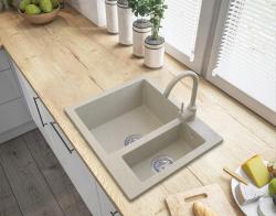 Graniteland Adda Granit Beige Sand 1.5 Diskho Ovanpåliggande 600x495mm med Rostfri Propp 1208970621