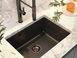 Graniteland Solo Granit Svart Diskho undermonterad 535x400 mm med rostfri plugg 1208970637