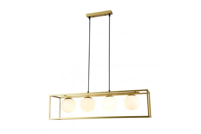 OUTLET Ram Skadad Dekor Avelin taklampa med guld rektangulärt ram bred 80 cm 2287