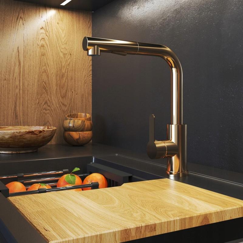 Graniteland Celeste Köksblandare Koppar med Utdragbar Pip och Dubbel-Funktion Handdusch 1208970665