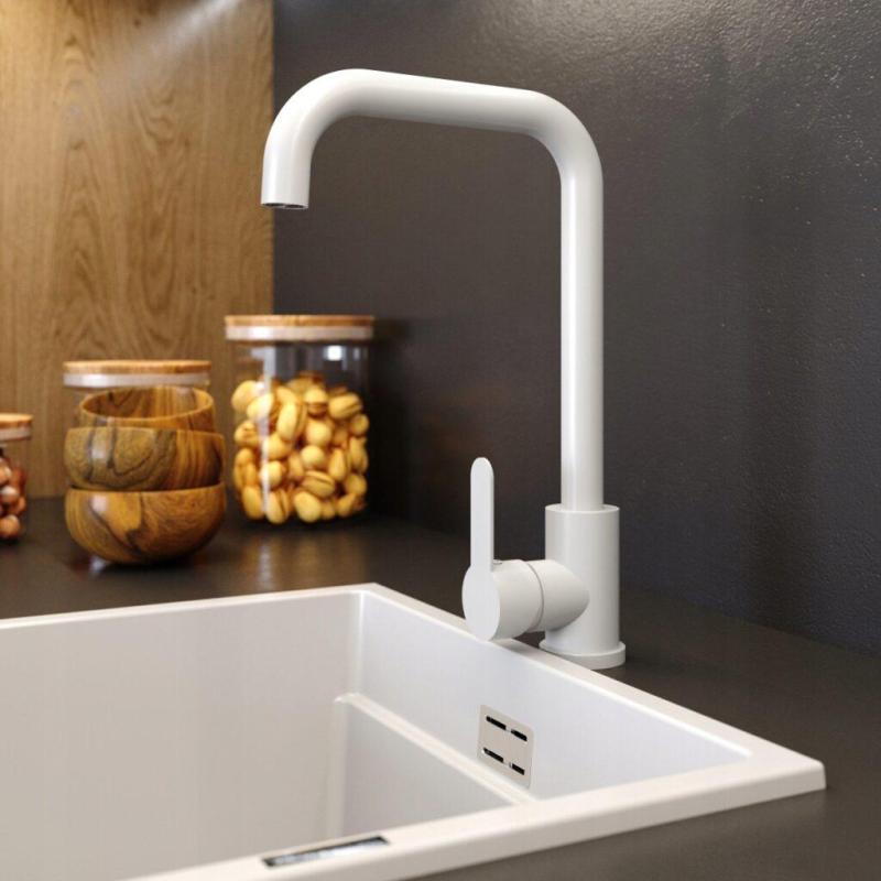 Graniteland Stellar Köksblandare Vit med svängbar pip 1208970668