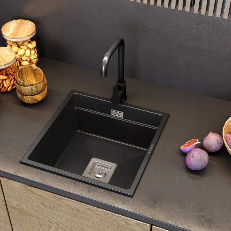 Graniteland Stellar Köksblandare Svart med svängbar pip 1208970671