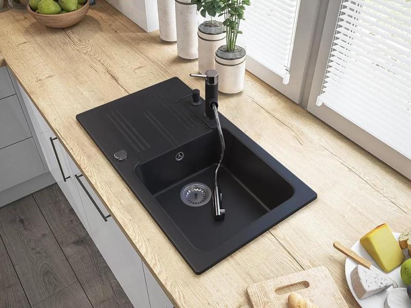 Graniteland Ceres Köksblandare Svart med Utdragbar Utlopp och Dubbel-Funktion Handdusch 1208970707