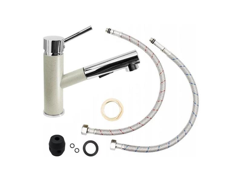 Graniteland Ceres Köksblandare Beige sand med Uttagbar Pip och Dubbelfunktion Handdusch 1208970708