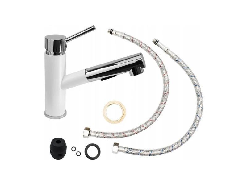 Graniteland Ceres Köksblandare Vit med Utdragbar Pip och Dubbel-Funktion Handdusch 1208970709