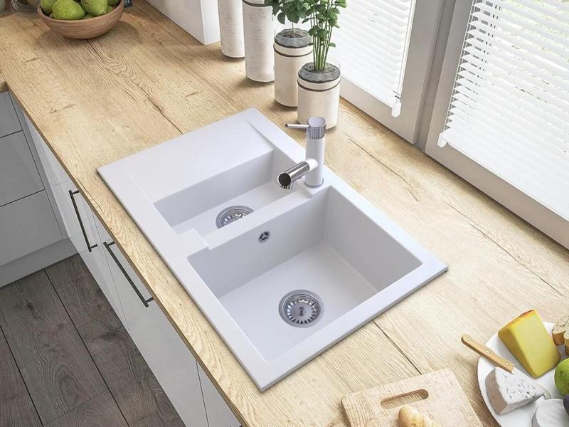 Graniteland Ceres Köksblandare Vit med Utdragbar Pip och Dubbel-Funktion Handdusch 1208970709