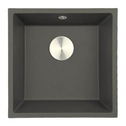 GraniteMy Universal Granit Grå, mörk Diskbänk 40x40 cm Uppbyggnad, Underbyggnad och Infälld med Rostfritt Stål Plug 1208970742