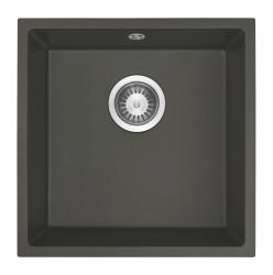 GraniteMy Universal Granit Grå, mörk Diskbänk 40x40 cm Uppbyggnad, Underbyggnad och Infälld med Rostfritt Stål Plug 1208970742