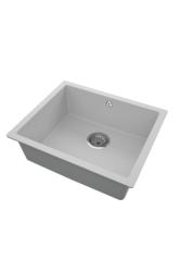 GraniteMy Universal Granitgrå Diskbänk 50x40 cm Påbyggnad, Underbyggnad och Planinstallation med Rostfritt Stålpropp 1208970745